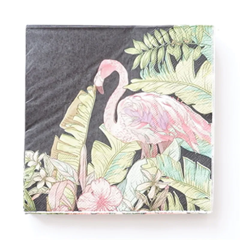 Flamingo 20 шт./партия, бумажные салфетки из серебряной фольги для напитков Yay праздничные и вечерние салфетки для декупажа 33 см* 33 см - Цвет: Flamingo