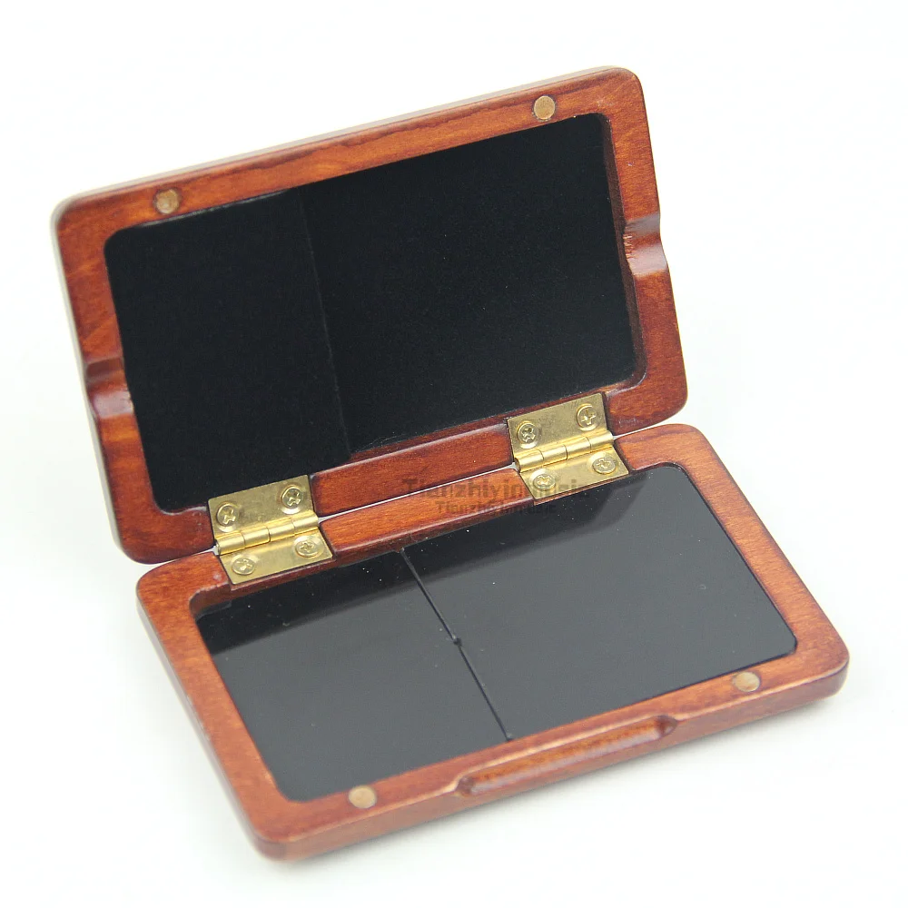 

Handmade Maple Wood Sax Clarinet Reeds Case Box Hold 2 Reeds