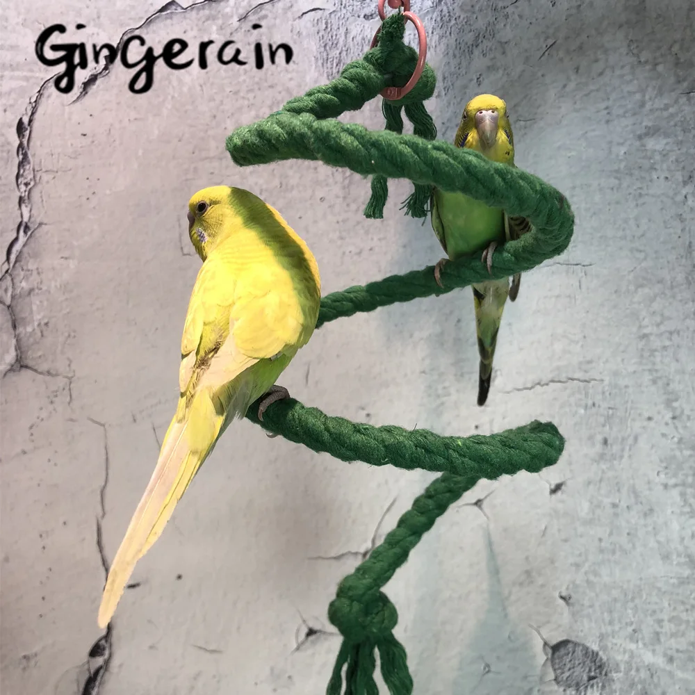 Gingerain L: 156 см диаметр 2 средняя жердочка для птицы Игрушка спиральная хлопковая