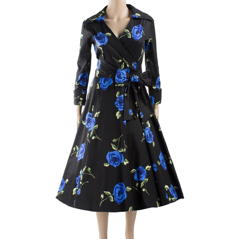 Женское плиссированное платье LERFEY винтажное в горошек с длинным рукавом и