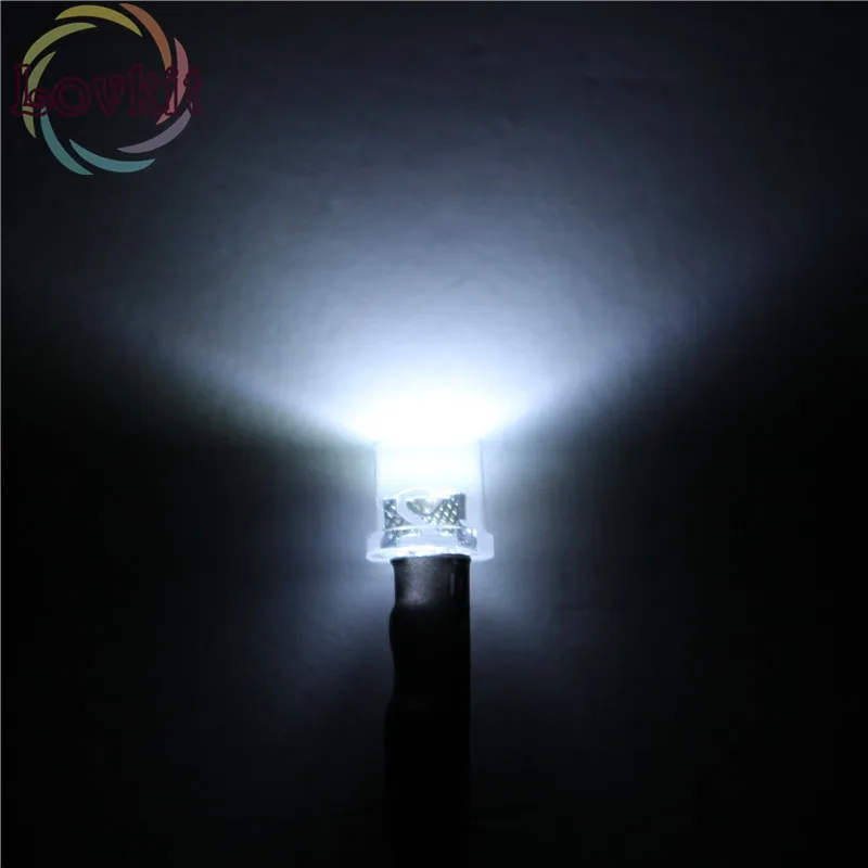 50 шт. 5 мм 12 В LED Предварительно проводной резистор DC 20 см плоский Топ белый широкий