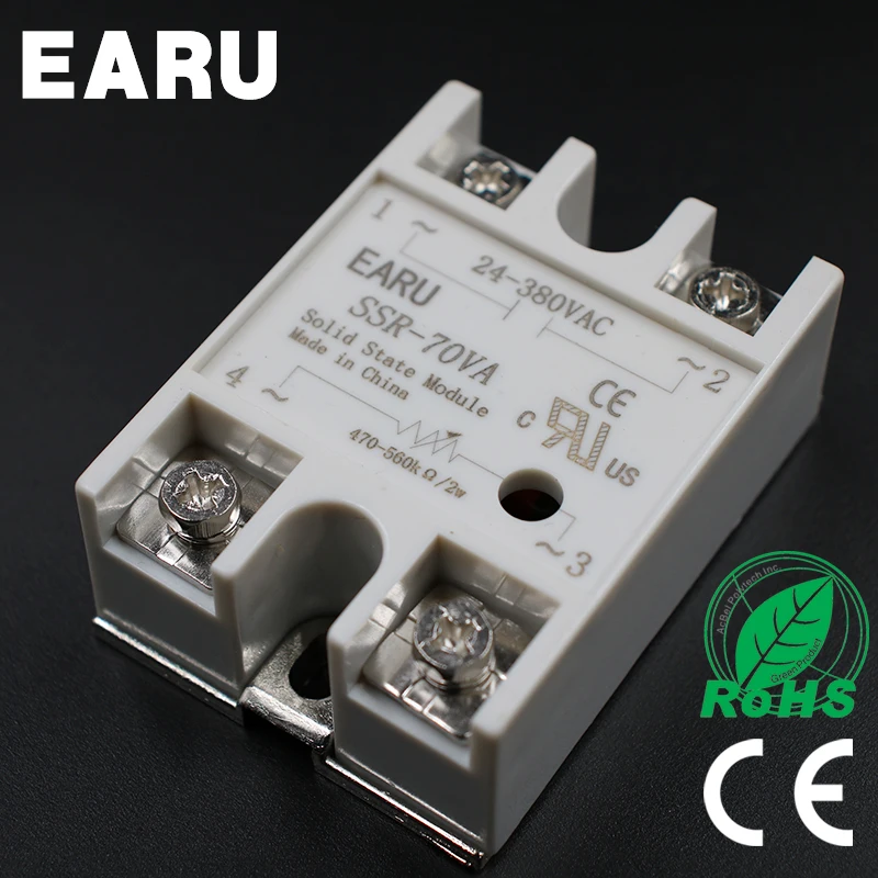 

1 шт. твердотельный релейный модуль SSR-70VA 70A 500K ohm до 24-380V AC SSR 70VA регулятор сопротивления