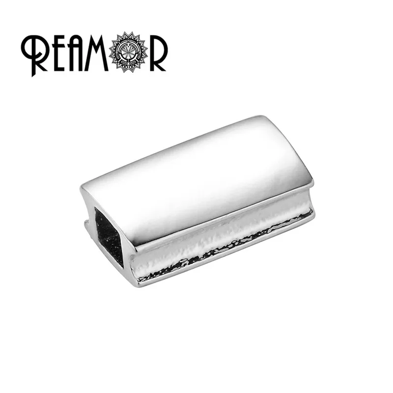 Platinum REAMOR 5 шт. металлическая простая пустая квадратная розовая бусина золотого и черного цвета с логотипом на заказ для браслета DIY аксессуары для изготовления ювелирных изделий - Цвет: Platinum