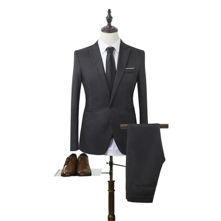 2018 полосатый Для мужчин костюмы пиджаки Мода Slim Fit Жених Нарядные Костюмы для