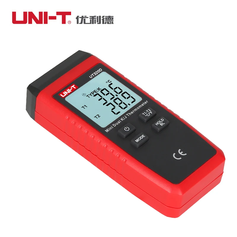 

UNI-T UT320A UT320D Mini Contact Type Thermometer K/J Thermocouple Probe Selection With LCD Backlight Temperature Measurement