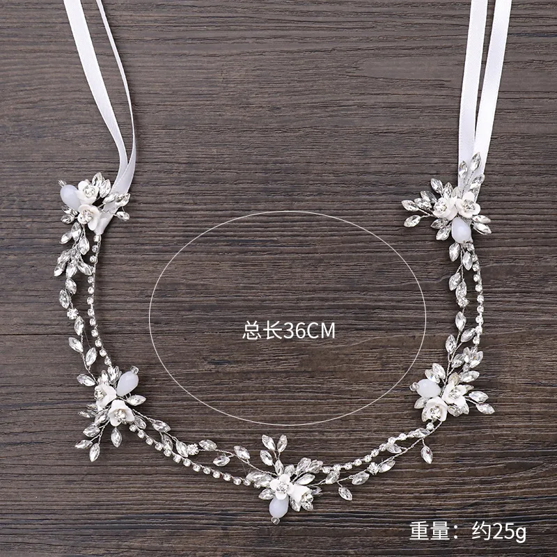 TUANMING Свадебные Кристалл Перл Hairband серебряные свадебные аксессуары для волос