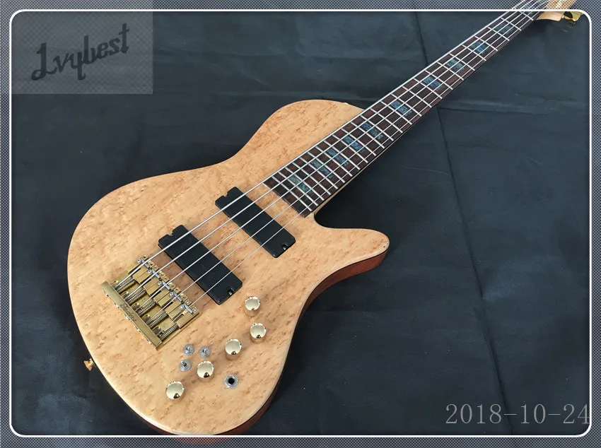 Музыкальный инструмент custom shop электрическая гитара бабочка бас 5 струн Золотой