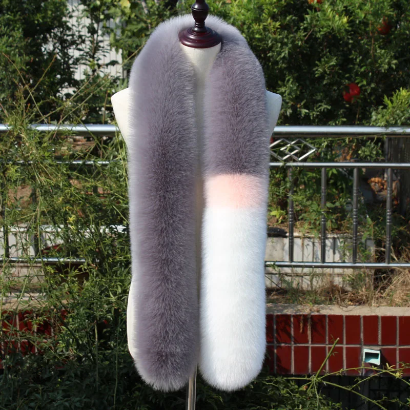 Шарф Длинный из искусственного лисьего меха зимний шарф хорошего качества в