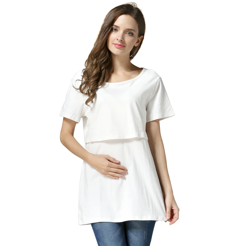 Emotion Moms; Одежда для беременных; топ для кормления; Одежда для кормления; Футболка для беременных женщин; Топ - Цвет: Слоновая кость