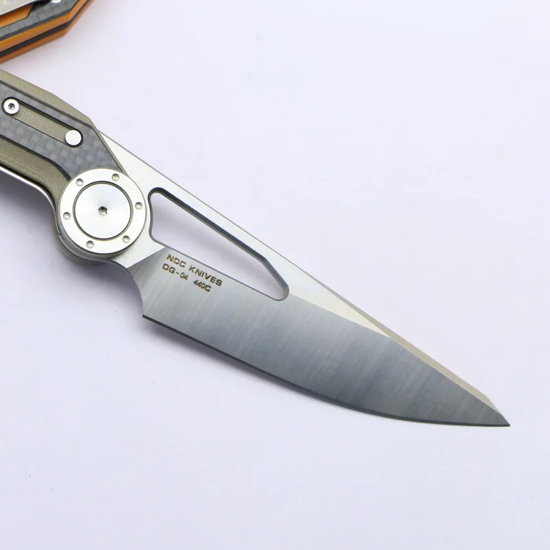 NOC DG-04 portable folding knife 440C blade G10+ carbon fiber handle camping hunting outdoor survival kitchen knife EDC tool