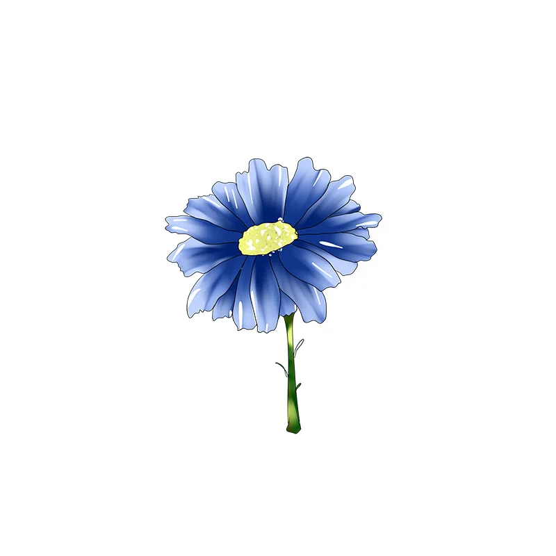 YOJA 16.6*21.2CM Blue Daisy Cartoon Wall Stickers For Kids Rooms Fashion Toilet Seat T1-0511 | Дом и сад