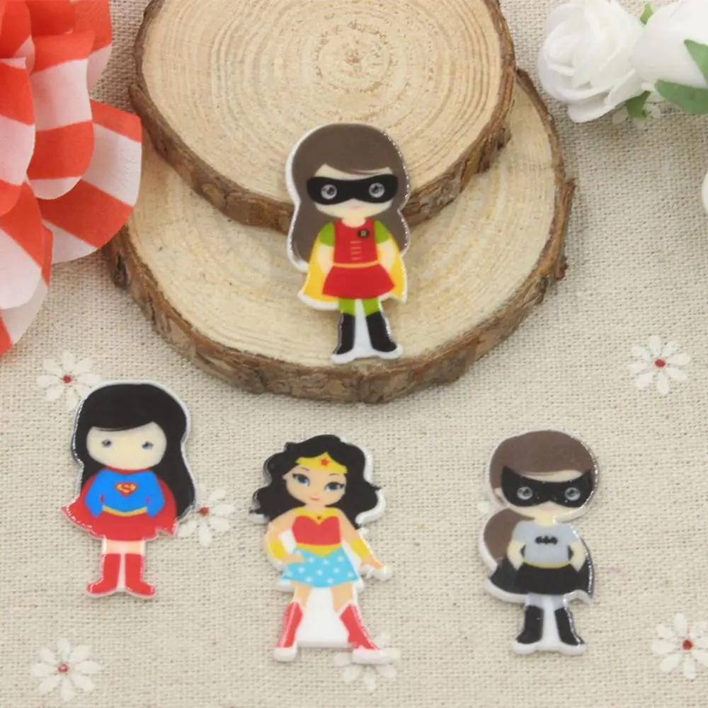 100 шт./лот кабошоны из смолы мультфильм классная девушка плоское украшение для diy