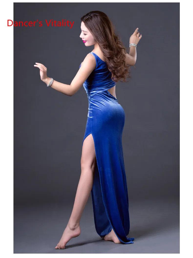 Женское платье для танца живота вельветовое на бретельках с 3 вида цветов 2018 |