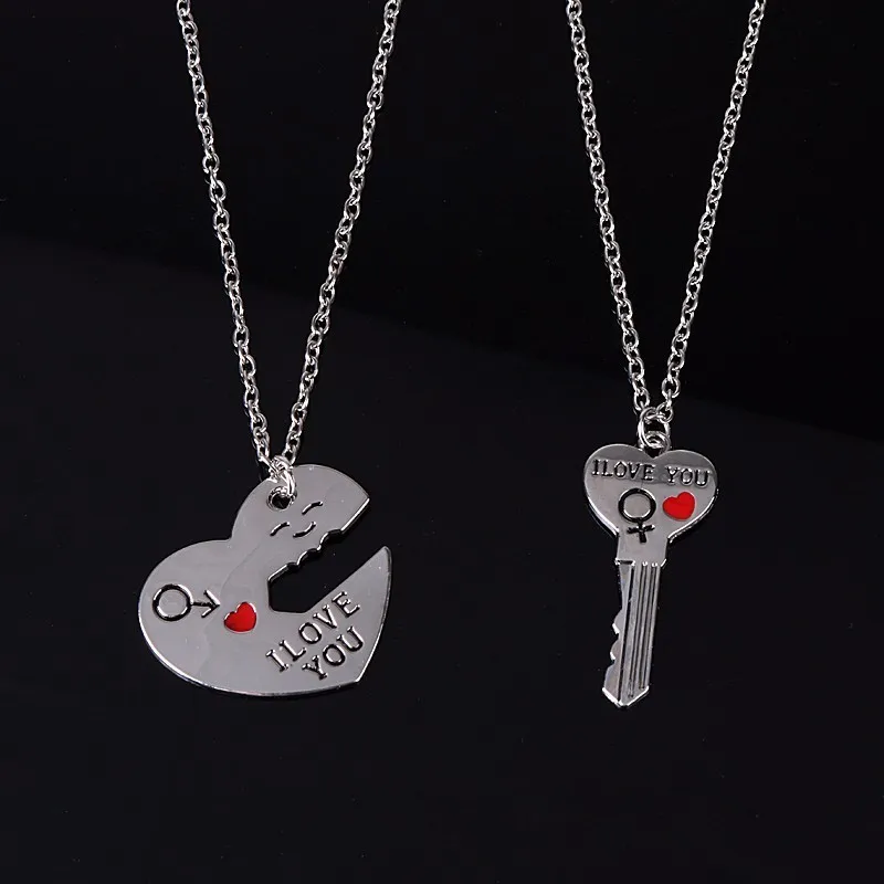 2 шт./компл. романтическая пара ожерелья выгравировать с надписью I Love You Heart &amp