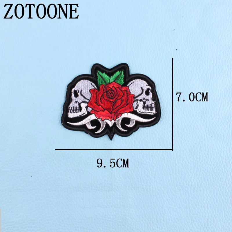 ZOTOONE панк рок модные джинсы патч череп значок 1 шт. железная или сшитая ткань наклейка для одежды значок вышитые аппликации DIY - Цвет: PE0904