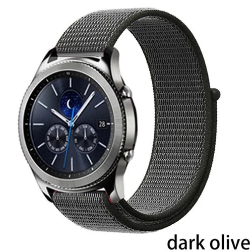 22 мм 20 мм ремешок для часов samsung galaxy watch active 42 мм 46 мм gear S3 s2 Frontier классический ремешок huami Amazfit bip huawei gt 2 - Цвет ремешка: dark olive8
