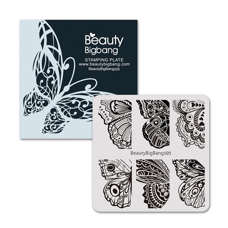 BeautyBigBang штамповочные пластины для ногтей цветок бабочка тема ногтей шаблон штамповочных плит прямоугольный, для нейл-арта трафареты XL-068 - Цвет: F25