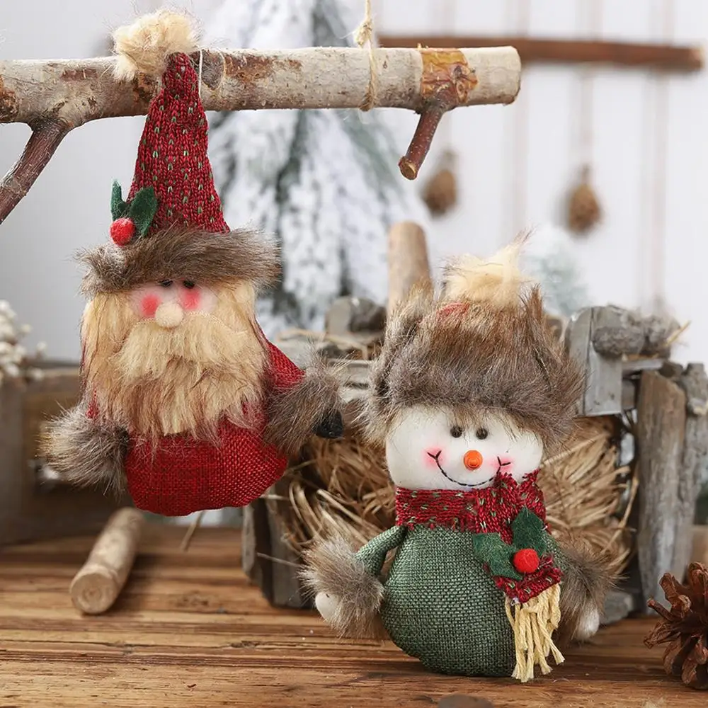 

Taoup Flax Santa Claus Dolls Merry Christmas Ornaments Xmas Decor for Home Decors for Christmas Dolls Noel 2019 New Year Navidad