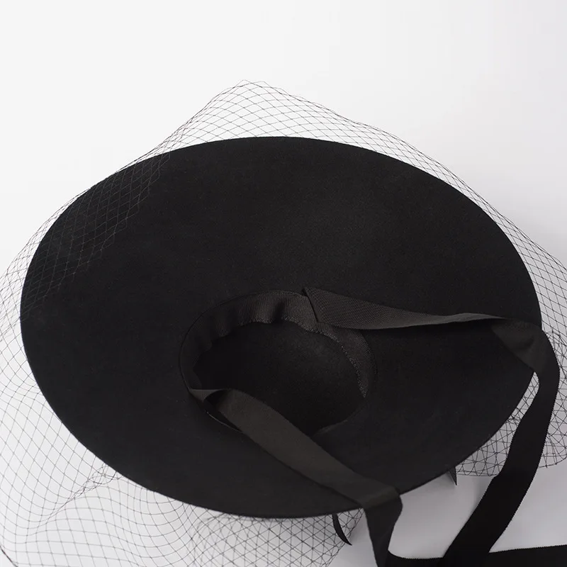 01810-HH8127 зима теплый% шерсть подиумная модель сетка Досуг Леди Шляпа Fedora женская теплая уличная шляпа