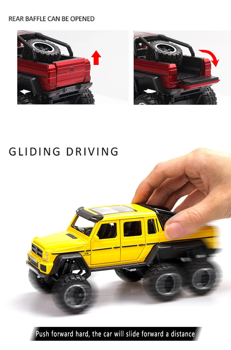 XA3210 big foot Mercedes-Benz g63 пикап шесть колес литая модель машины модель внедорожника модель игрушечный автомобиль модели автомобилей модель автомобиля модель машины модели машин коллекционные машинки