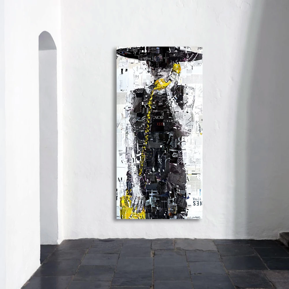 Художественная картина на холсте HDARTISAN с изображением фигуры. Постеры и печати Nordic Женщины, телефон, декор для дома. Без рамы.