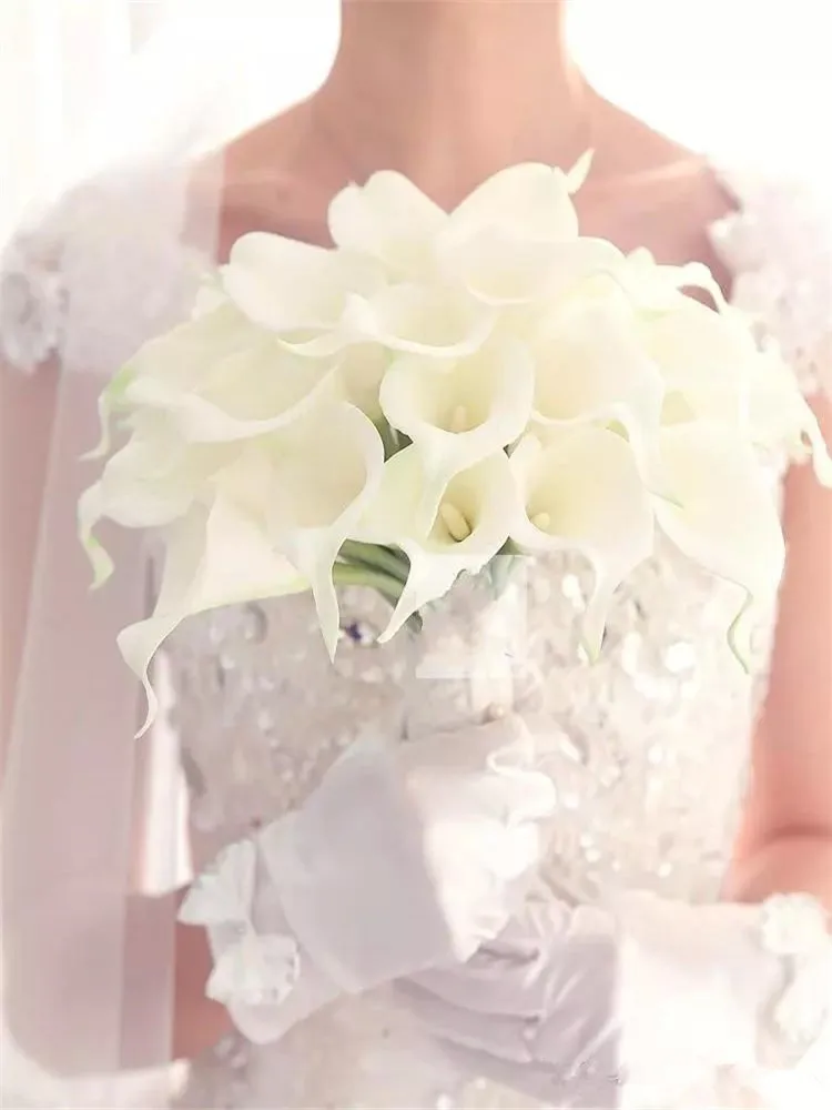 

Hot Sale Purple Color Calla Lily Artificial Flowers Wedding Bouquet Latex Real Touch Calla Lily Wedding Flower Bouquet