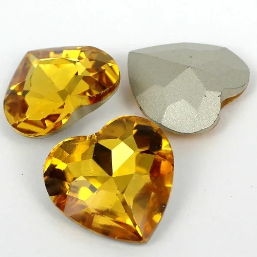 

Topaz Heart Shape Crystal Fancy Stone Point Back Glass Stone For DIY Jewelry Accessory.8mm 10mm12mm 14mm 16mm 18mm 23mm