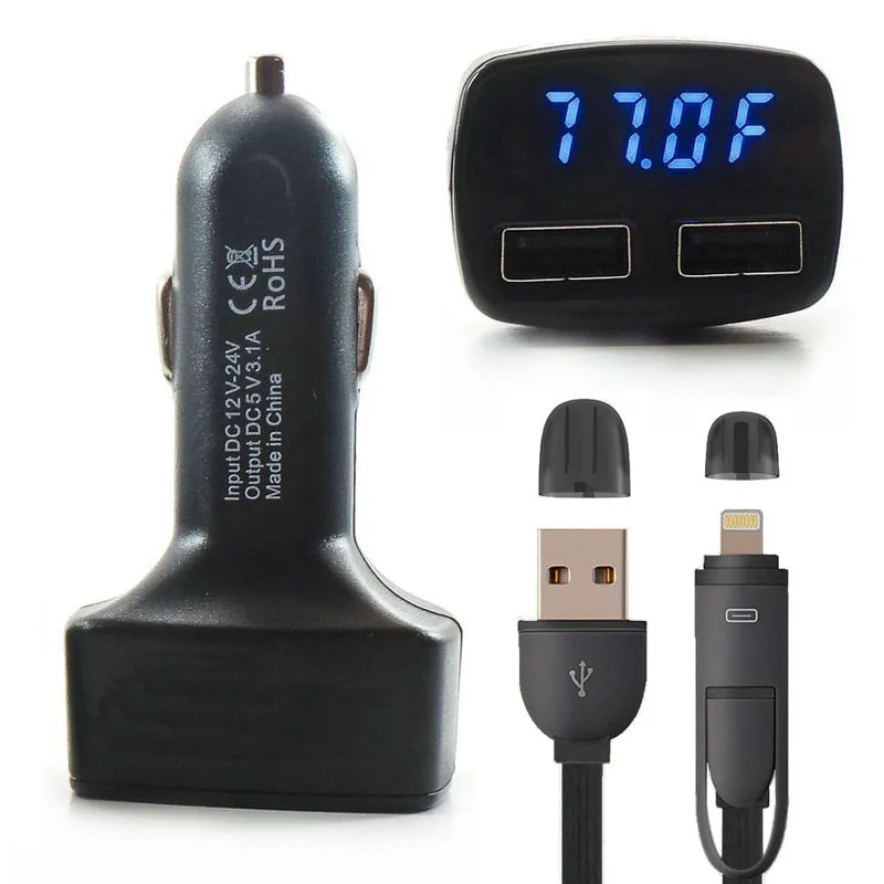 Набор автомобильных зарядных устройств для мобильных телефонов с двойным USB