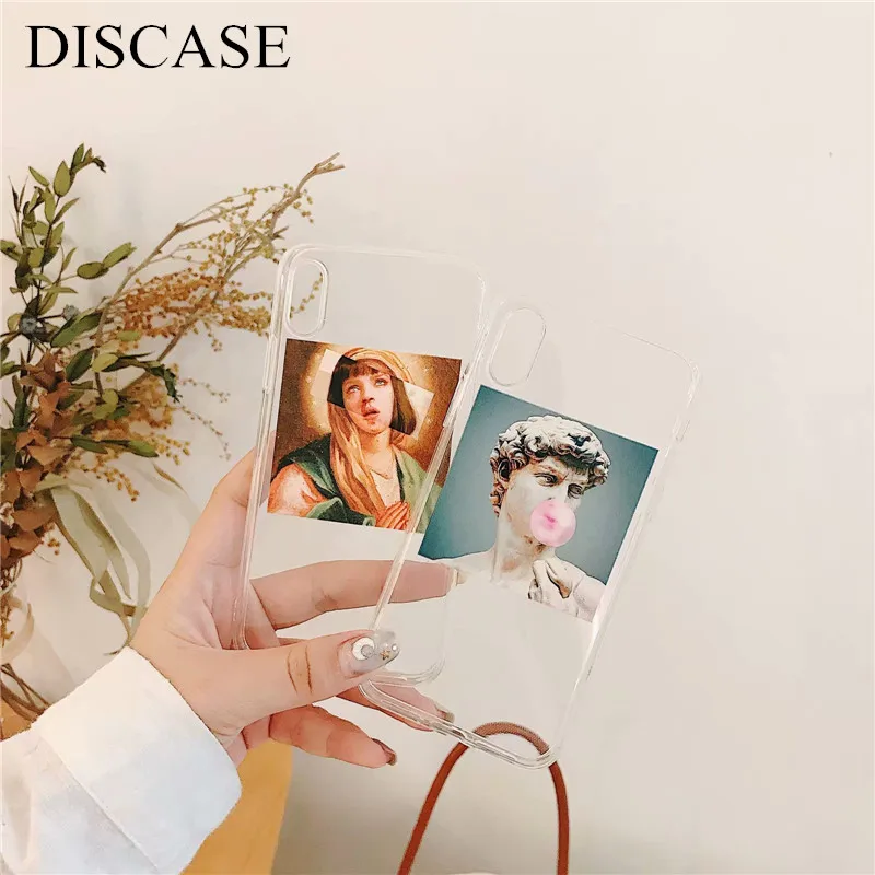 DISCASE Забавный мультфильм пара чехол для телефона iphone XS MAX XR 7 8 6 6s plus X прозрачный