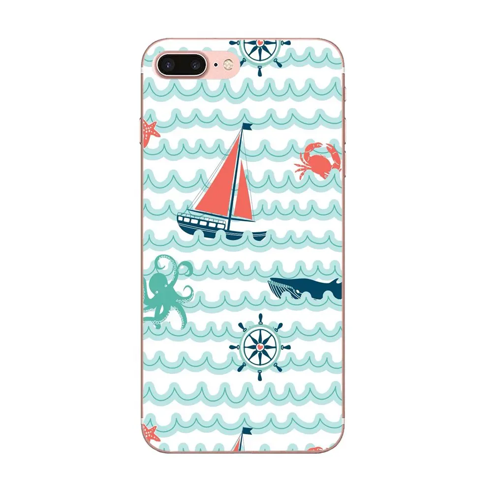 ТПУ крутой лучший якорь лодка синее сердце полоса для Apple iPhone 4 4S 5 5C 5S SE 6 6S 7 8 Plus X XS