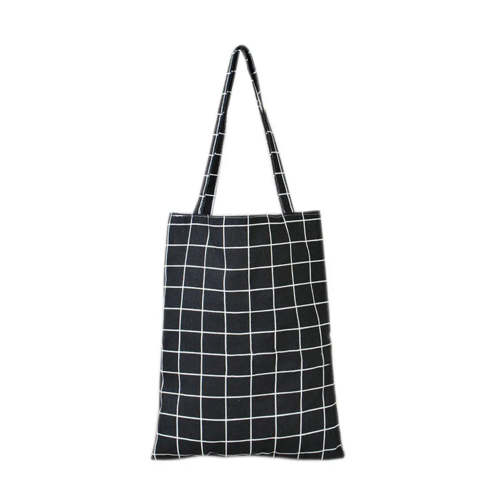 Модные женские повседневные сумки тоут популярные из хлопка и льна в полоску