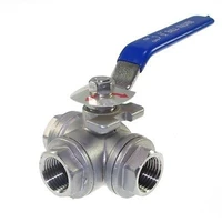 dn50 g2 female 3 way t port 304 stainless steel ball valve water oil