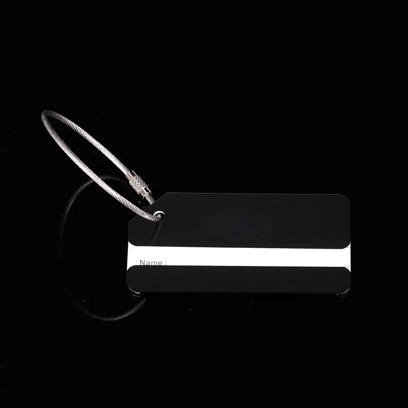 Black OKOKC багажные бирки из алюминиевого сплава, багажные бирки, ярлыки для багажа, аксессуары для путешествий - Цвет: Black