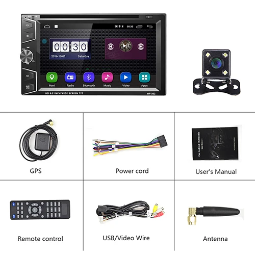 With 4 LED Camera Hikity 2 din Автомобильный мультимедийный dvd-плеер Android gps сенсорный экран автомобильное радио двойной USB Авторадио с Android/Iphone Зеркало Ссылка - Цвет: With 4 LED Camera