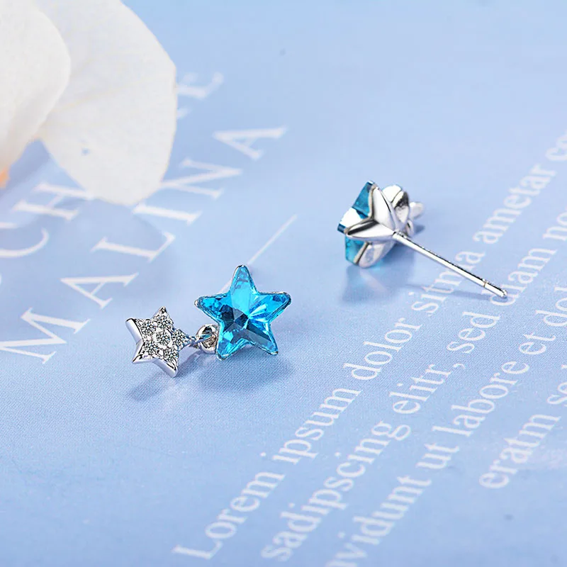 Модные ювелирные изделия для девушек твердые серьги-гвоздики из стерлингового