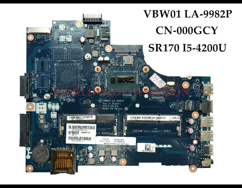 Высокое качество 000GCY для Dell Inspiron 5537 3537 Материнская плата ноутбука CN-000GCY VBW01 LA-9982P