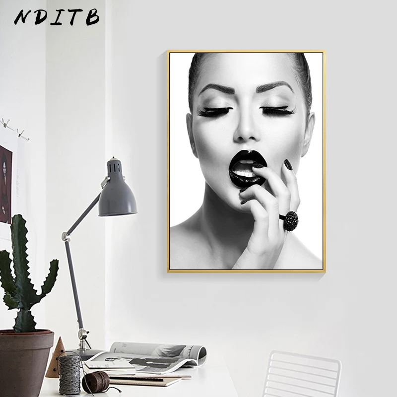 NDITB модная модель для девочек губы настенные художественные плакаты и принты