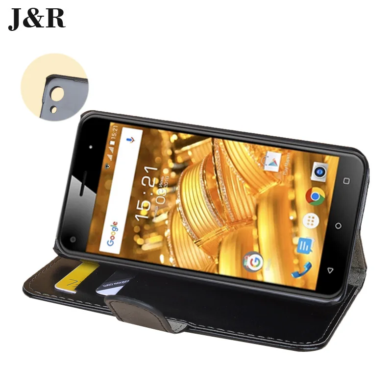 J &amp R для Fly FS507 чехол кожаный телефона чехол-книжка с откидной крышкой