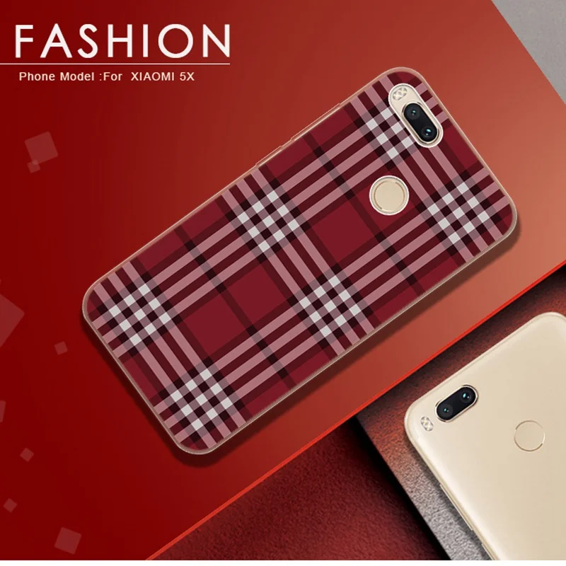 BETYFATE Coque для Xiaomi mi A1 силиконовый чехол ретро плед принципиально 6 x 2 x2 5X Red 5 5A плюс |