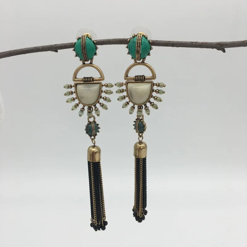 Винтажные богемные длинные Подвесные серьги для женщин ювелирные изделия в
