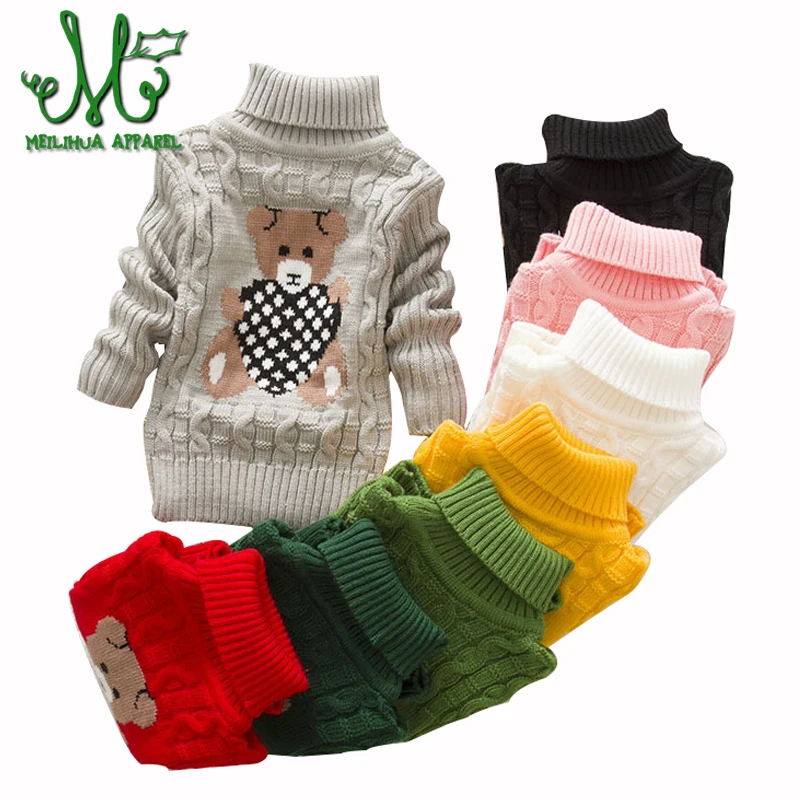 

Baby Girls cartoon Sweaters Winter 8 colors Girl Long Sleeve Knitted Clothes Kids Autumn Cute Sweater For Girls 2 6 3 9 7 Years