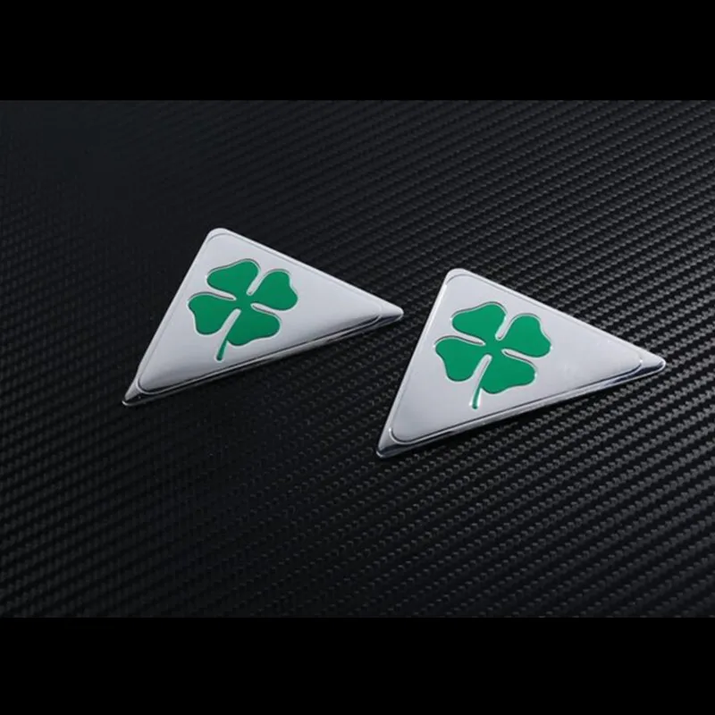 Наклейка на боковое крыло автомобиля 2 шт. для Альфа Ромео четырехлистник зеленая