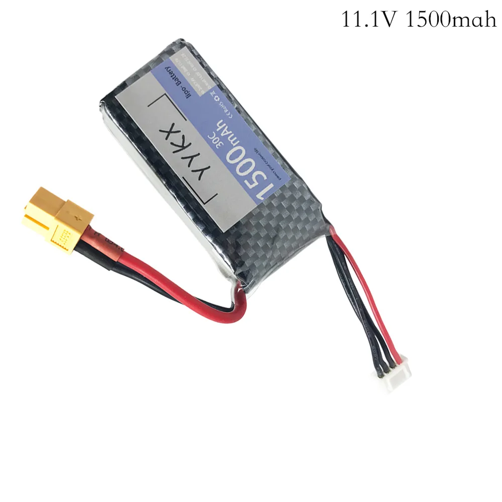 2 шт./лот 11 1 В 1500 мАч 30C высокая мощность LiPo батарея T/XT60/вилка перезаряжаемая Lipo для
