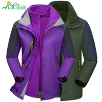 loclimb winter camping hiking clothing men women waterproof fleece jackets climbing rain coats outdoor ski sport jacketam145