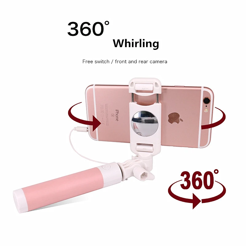 Мини селфи палка для iPhone Samsung Huawei Xiaomi Мобильный телефон 3 5 мм AUX Универсальный