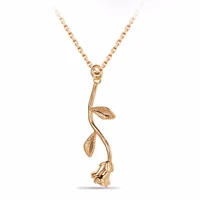 high quality champagne goldwhite gold color for women gift rose shape pendant necklace