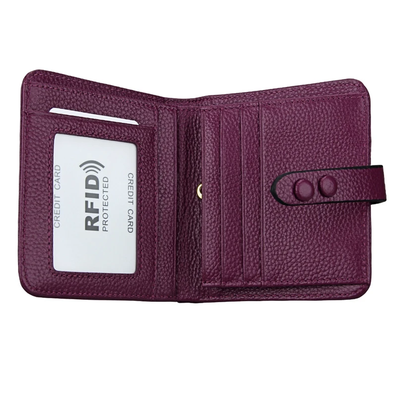 CICICUFF Противоугонная щетка анти-RFID Двойные кошельки воловья натуральная кожа бумажники женские кошельки бренд Hasp чехол для карточки короткий кошелек