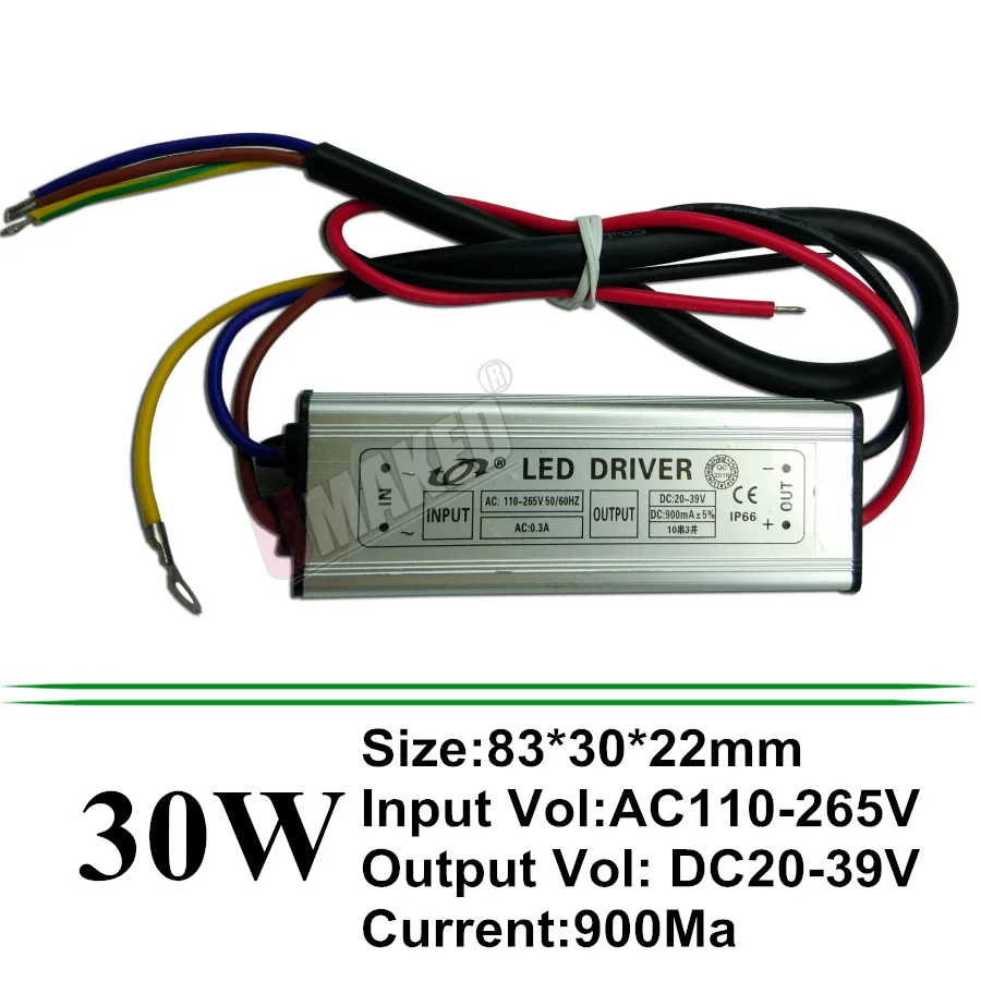 DC 20-40 В 10W20W30W50W 300mA/600MA/900MA/1500MA источник питания прожектор светильник светодиодный драйвер светильник трансформатор IP66 водонепроницаемый адаптер BA