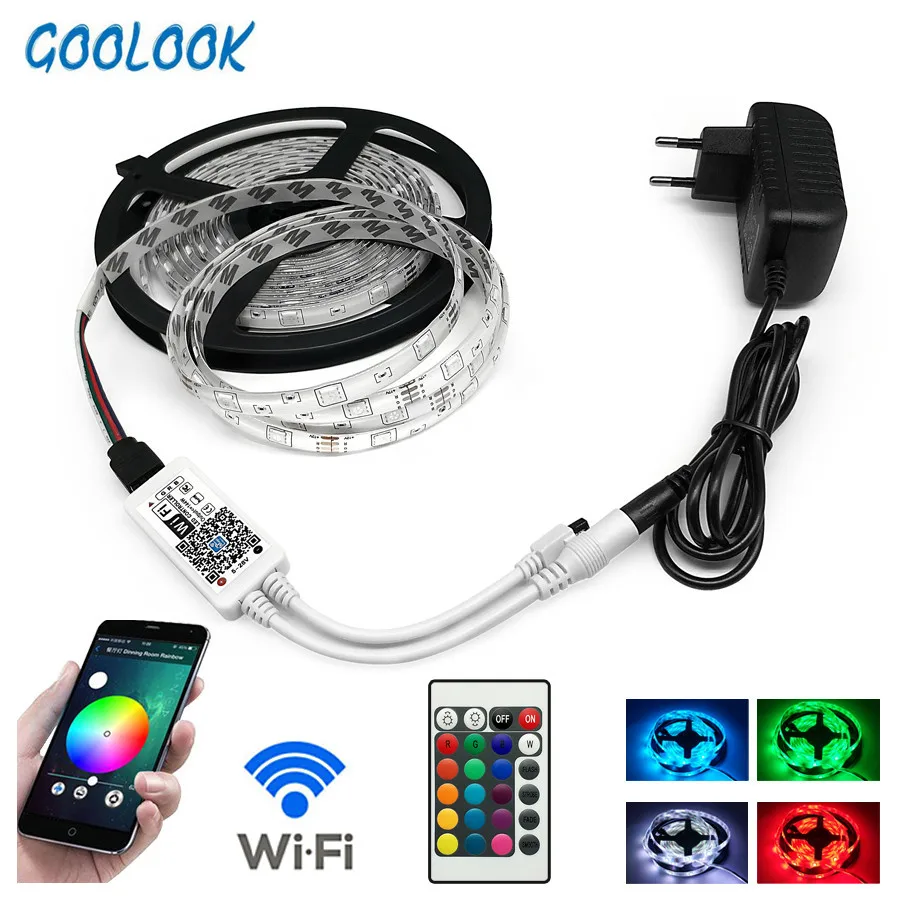 GOOLOOK 5050 RGB Wi Fi Светодиодная лента 5 м 10 15 свет водостойкая светодио дный