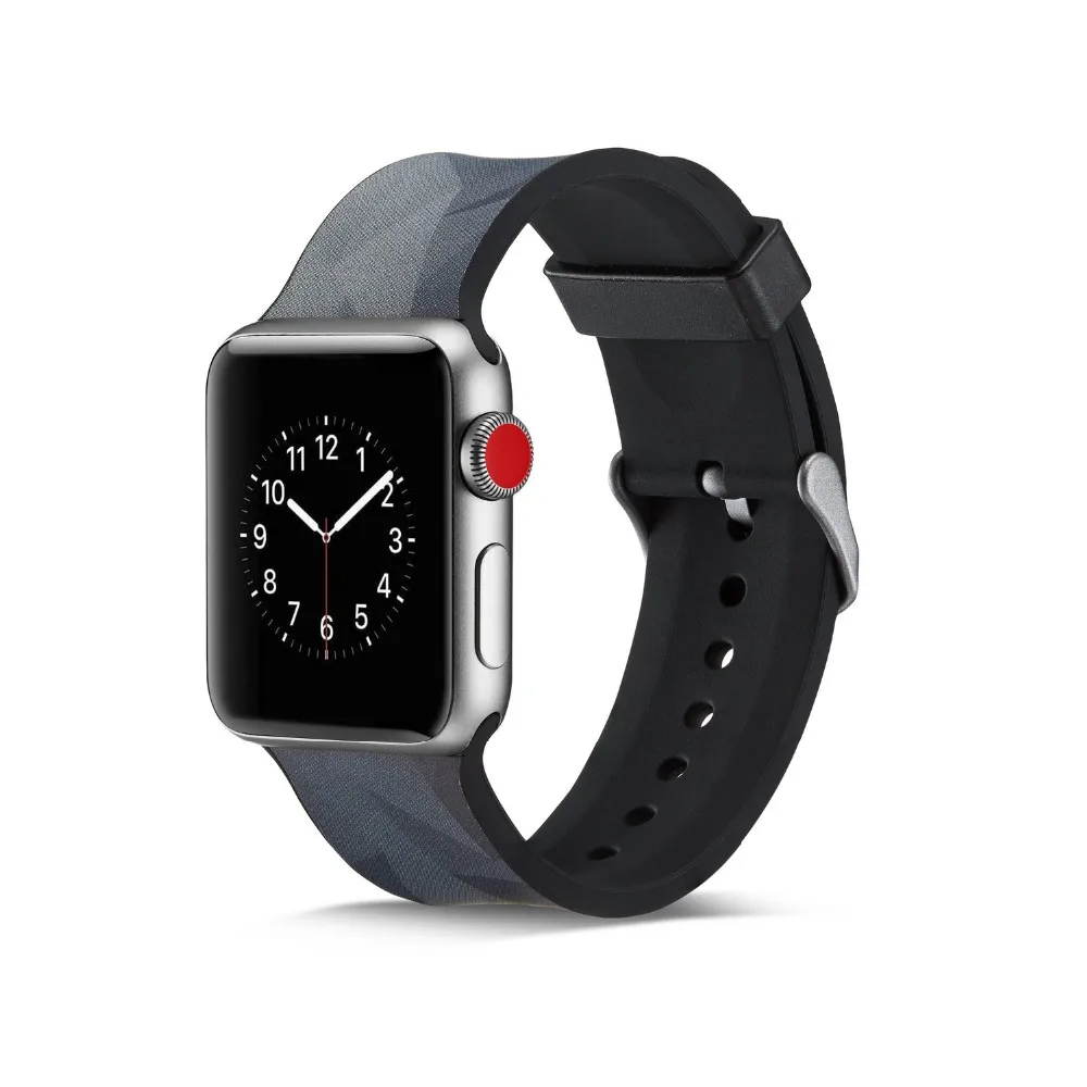 Граффити стиль силиконовый мягкий ремешок для Apple Watch 1 2 3 4 5 ремешок 38 мм 40 мм 42 мм 44 мм ремешок SmartWatch спортивный силиконовый наручный браслет
